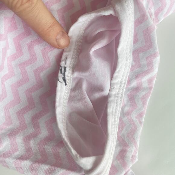 Pink Chevron Baby Sleeper Gown with Bottom Ties - Picture 2 of 4